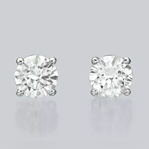 4.00 Ct Round Cut VVS1/D Lab Created Stud Earrings 14k White Gold Screw Back 8mm